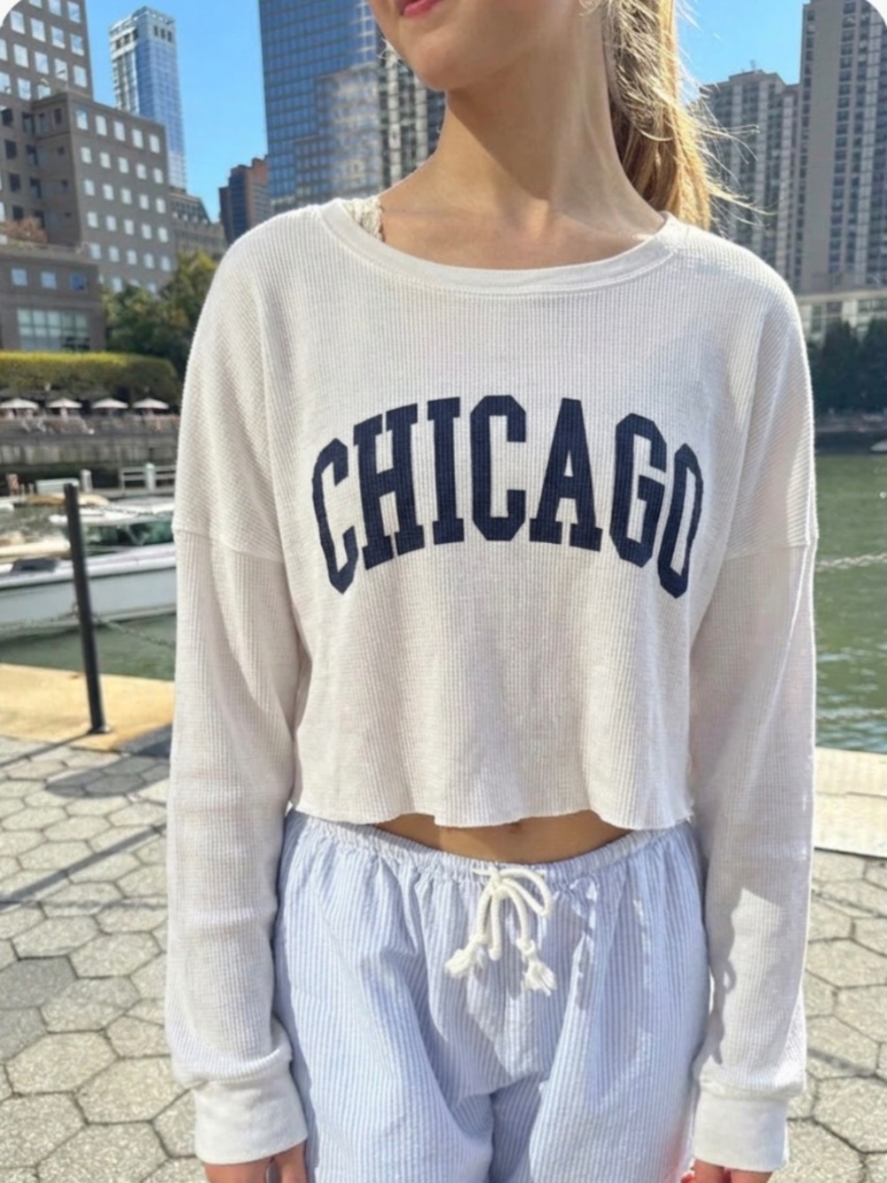 Brandy Melville Cropped Chicago Sweater